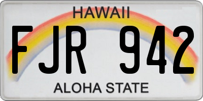 HI license plate FJR942