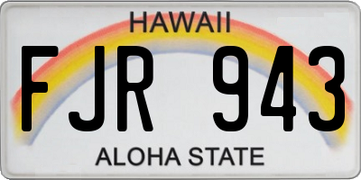 HI license plate FJR943
