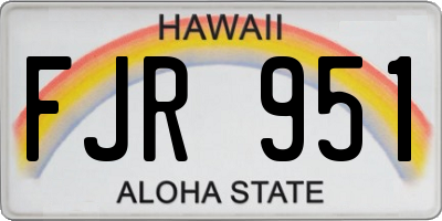 HI license plate FJR951