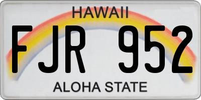 HI license plate FJR952