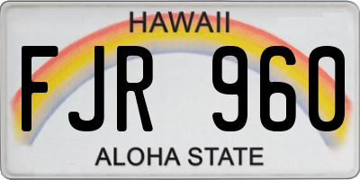 HI license plate FJR960