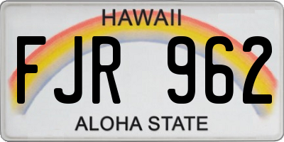 HI license plate FJR962