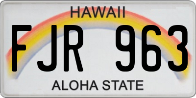 HI license plate FJR963