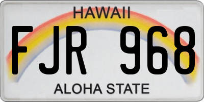 HI license plate FJR968