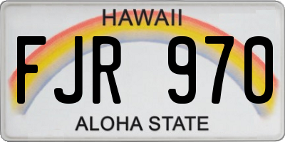 HI license plate FJR970