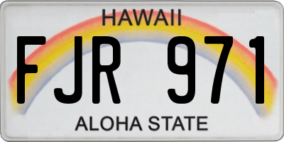 HI license plate FJR971