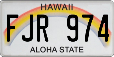 HI license plate FJR974