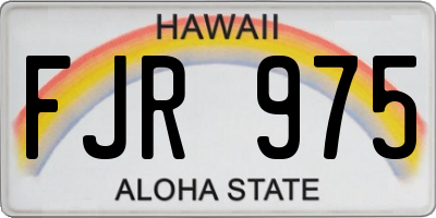 HI license plate FJR975