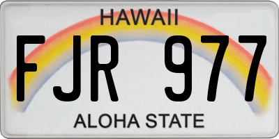 HI license plate FJR977