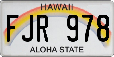 HI license plate FJR978