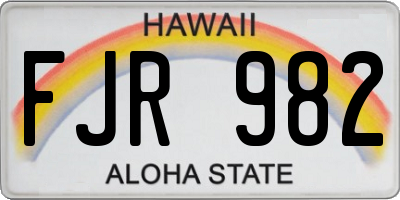 HI license plate FJR982