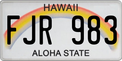 HI license plate FJR983