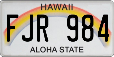 HI license plate FJR984