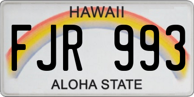 HI license plate FJR993