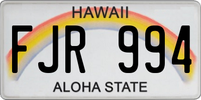 HI license plate FJR994