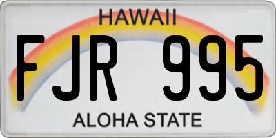 HI license plate FJR995