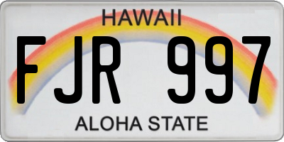 HI license plate FJR997