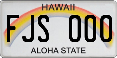 HI license plate FJS000