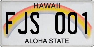HI license plate FJS001