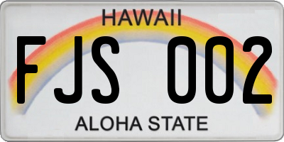 HI license plate FJS002