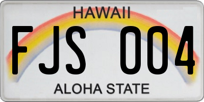 HI license plate FJS004