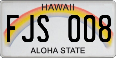 HI license plate FJS008