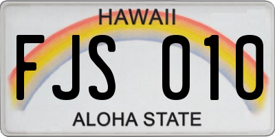 HI license plate FJS010