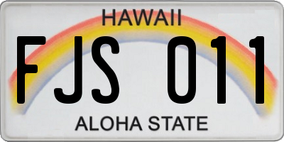 HI license plate FJS011