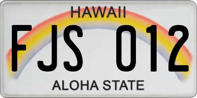 HI license plate FJS012
