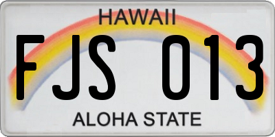 HI license plate FJS013