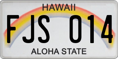 HI license plate FJS014