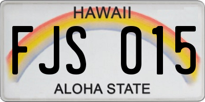 HI license plate FJS015