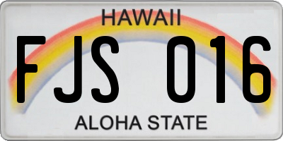 HI license plate FJS016