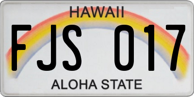 HI license plate FJS017
