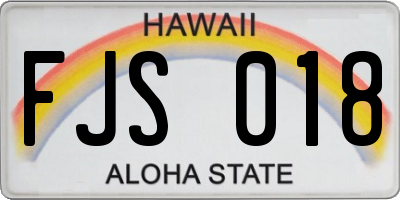 HI license plate FJS018