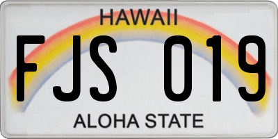 HI license plate FJS019