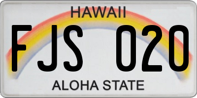 HI license plate FJS020