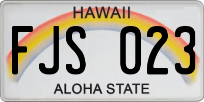 HI license plate FJS023