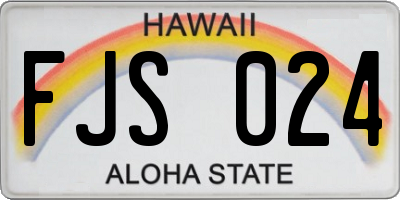 HI license plate FJS024