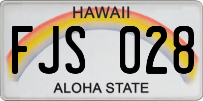 HI license plate FJS028