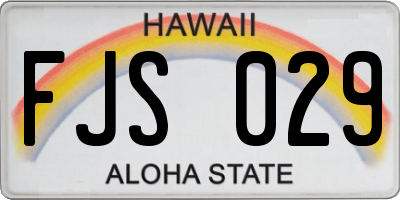 HI license plate FJS029