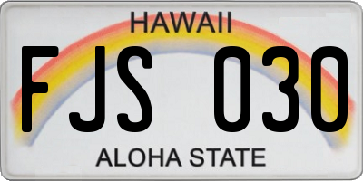 HI license plate FJS030