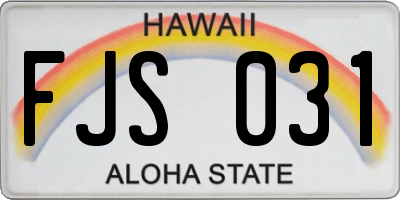 HI license plate FJS031