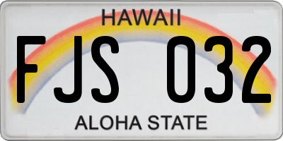 HI license plate FJS032