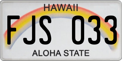 HI license plate FJS033