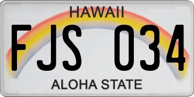 HI license plate FJS034