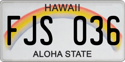 HI license plate FJS036