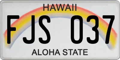 HI license plate FJS037