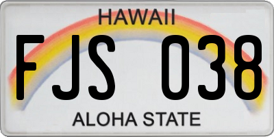 HI license plate FJS038
