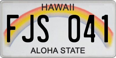 HI license plate FJS041
